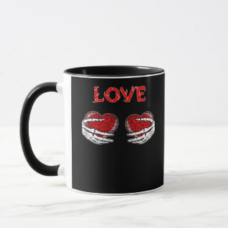 Skeleton Händer Heart Funny Design Mugg