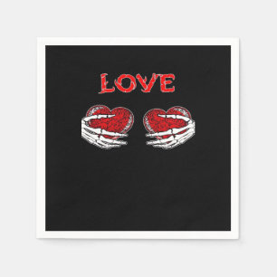 Skeleton Händer Heart Funny Design Pappersservett