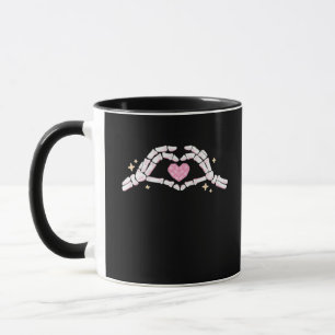 Skeleton Händer Heart Funny Mugg