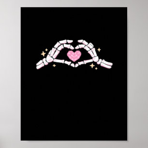 Skeleton Händer Heart Funny Poster