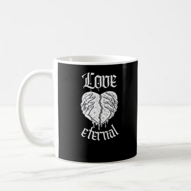 Skeleton Händer Heart Gothic Classic Kaffemugg (Vänster)