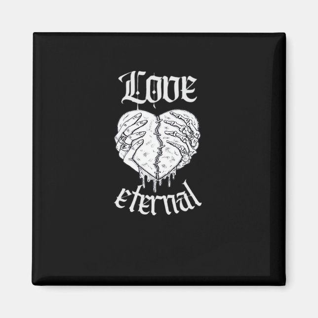 Skeleton Händer Heart Gothic Classic Magnet (Framsidan)