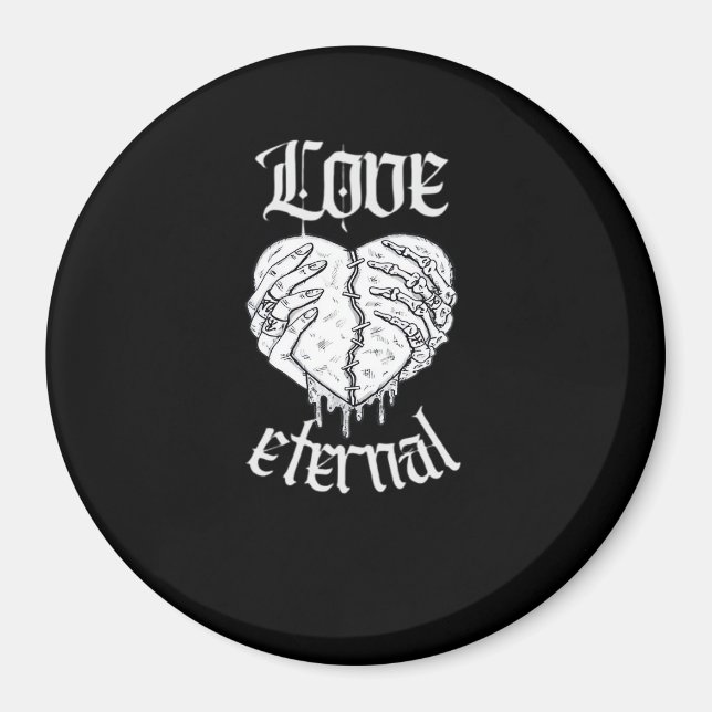 Skeleton Händer Heart Gothic Classic Magnet (Framsidan)