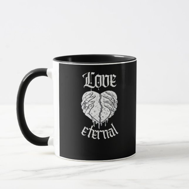 Skeleton Händer Heart Gothic Classic Mugg (Vänster)