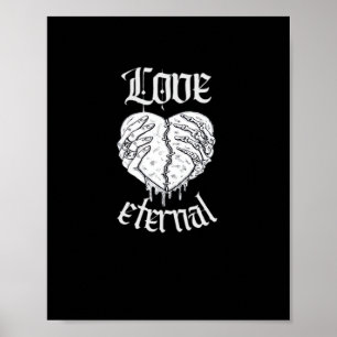 Skeleton Händer Heart Gothic Classic Poster
