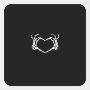 Skeleton Händer Heart-grafik Fyrkantigt Klistermärke