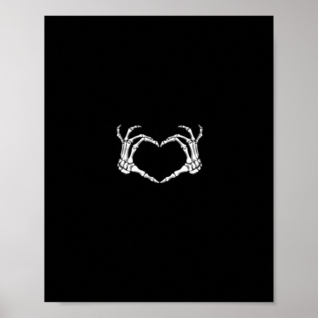 Skeleton Händer Heart-grafik Poster (Framsidan)