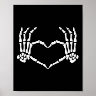 Skeleton Händer Heart Halloween Costume Manar Kvin Poster