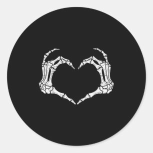 Skeleton Händer Heart Halloween Sten Costume Manar Runt Klistermärke