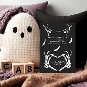 Skeleton Händer Heart med Dancing Skeletons & Flad Inbjudningar