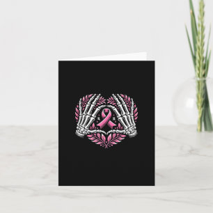Skeleton Händer Heart Rosa Ribbon Breast Cancer Aw Kort