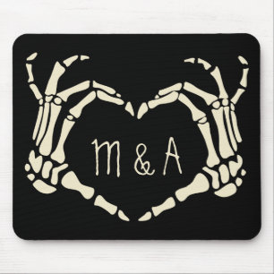 Skeleton Händer Heart Shape Personlig Goth Stil Musmatta