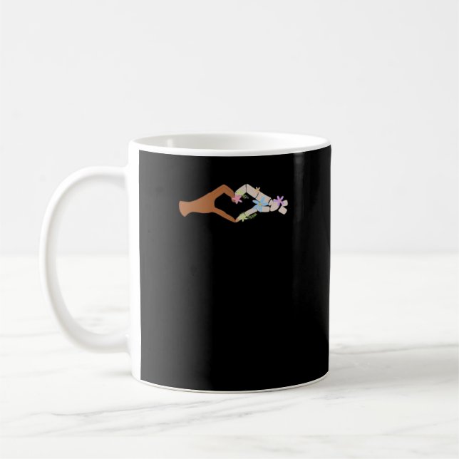 Skeleton Händer Heart Show Basic Kaffemugg (Vänster)