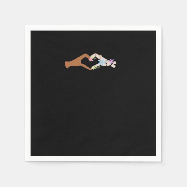 Skeleton Händer Heart Show Basic Pappersservett (Framsidan)