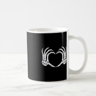 Skeleton Händer Heart Sign Bones Roligt Halloween Kaffemugg