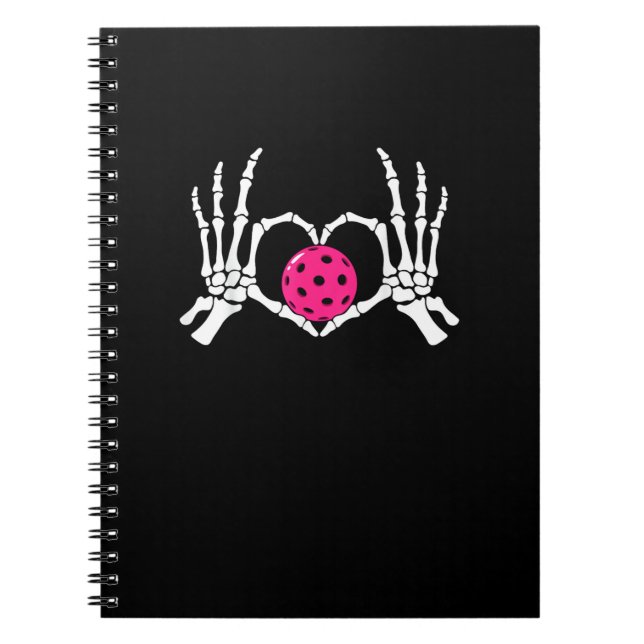 Skeleton Händer Heart Sign Funny Pickle Valentine Anteckningsbok (Framsidan)