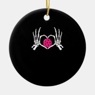 Skeleton Händer Heart Sign Funny Pickle Valentine Julgransprydnad Keramik