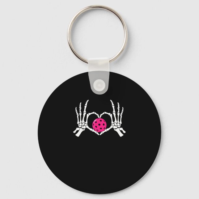 Skeleton Händer Heart Sign Funny Pickle Valentine Nyckelring (Framsida)