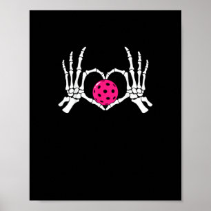 Skeleton Händer Heart Sign Funny Pickle Valentine Poster