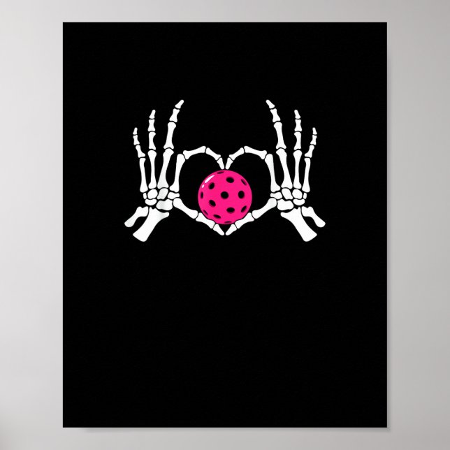 Skeleton Händer Heart Sign Funny Pickle Valentine Poster (Framsidan)