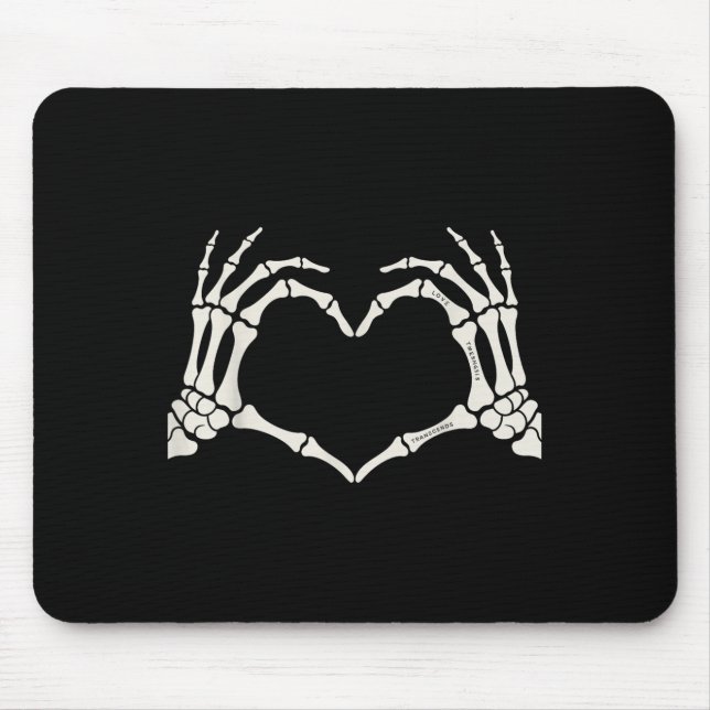 Skeleton Händer Heart Sign Halloween Musmatta (Framsidan)