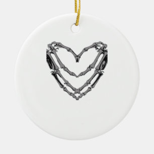 Skeleton Händer Heart Sign Retro Halloween Costume Julgransprydnad Keramik
