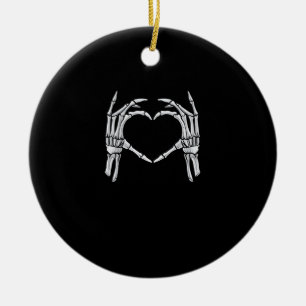 Skeleton Händer Heart Sign Retro Halloween Costume Julgransprydnad Keramik