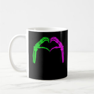 Skeleton Händer Heart Sign Retro Halloween Costume Kaffemugg