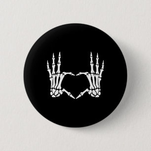 Skeleton Händer Heart Sign Retro Halloween Costume Knapp