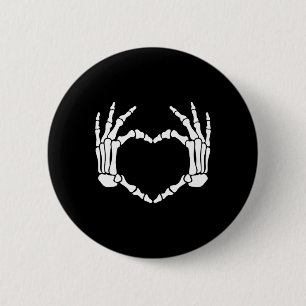 Skeleton Händer Heart Sign Retro Halloween Costume Knapp