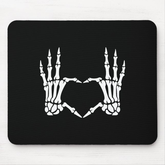 Skeleton Händer Heart Sign Retro Halloween Costume Musmatta (Framsidan)