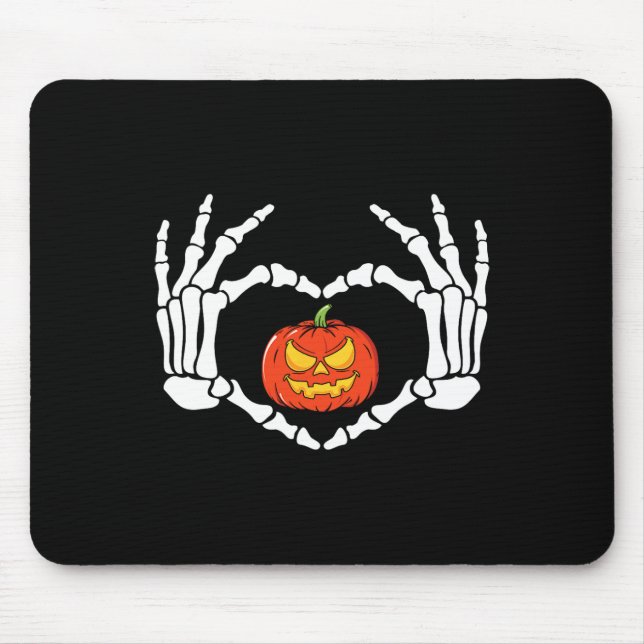 Skeleton Händer Heart Sign Retro Halloween Costume Musmatta (Framsidan)