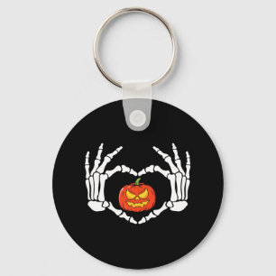 Skeleton Händer Heart Sign Retro Halloween Costume Nyckelring