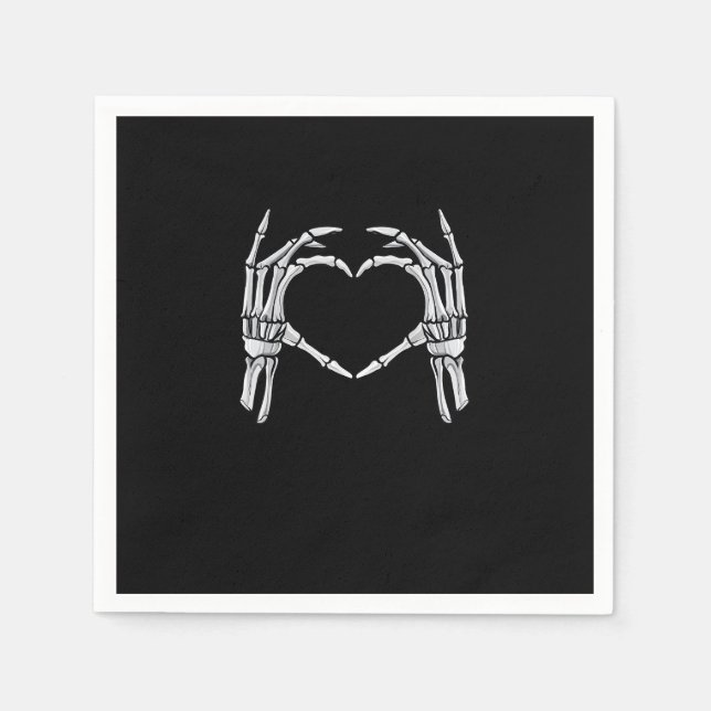 Skeleton Händer Heart Sign Retro Halloween Costume Pappersservett (Framsidan)