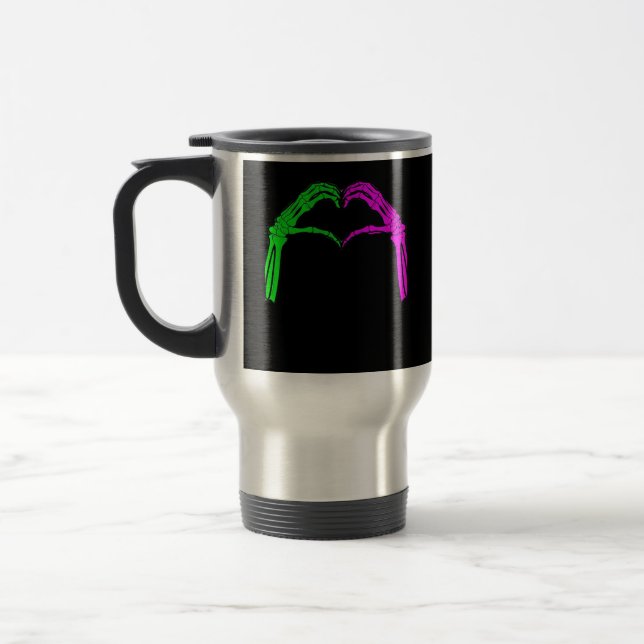 Skeleton Händer Heart Sign Retro Halloween Costume Resemugg (Vänster)