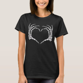 Skeleton Händer Heart Sign Retro Halloween Costume T Shirt