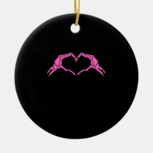 Skeleton Händer Heart Sign Retro Halloween Julgransprydnad Keramik