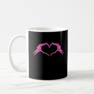 Skeleton Händer Heart Sign Retro Halloween Kaffemugg