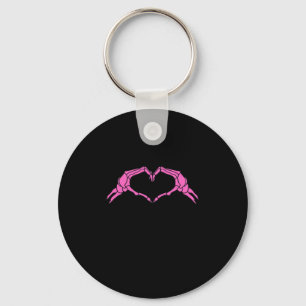 Skeleton Händer Heart Sign Retro Halloween Nyckelring