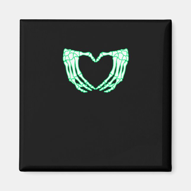 Skeleton Händer, Heart, Xray Halloween Costume Magnet (Framsidan)