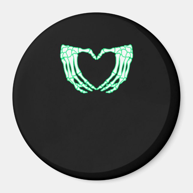 Skeleton Händer, Heart, Xray Halloween Costume Magnet (Framsidan)