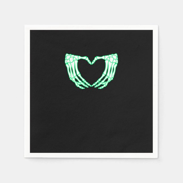 Skeleton Händer, Heart, Xray Halloween Costume Pappersservett (Framsidan)