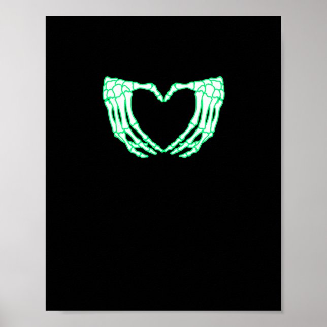 Skeleton Händer, Heart, Xray Halloween Costume Poster (Framsidan)