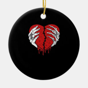 Skeleton Händer Hearts Classic Trending Julgransprydnad Keramik