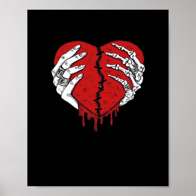 Skeleton Händer Hearts Classic Trending Poster (Framsidan)