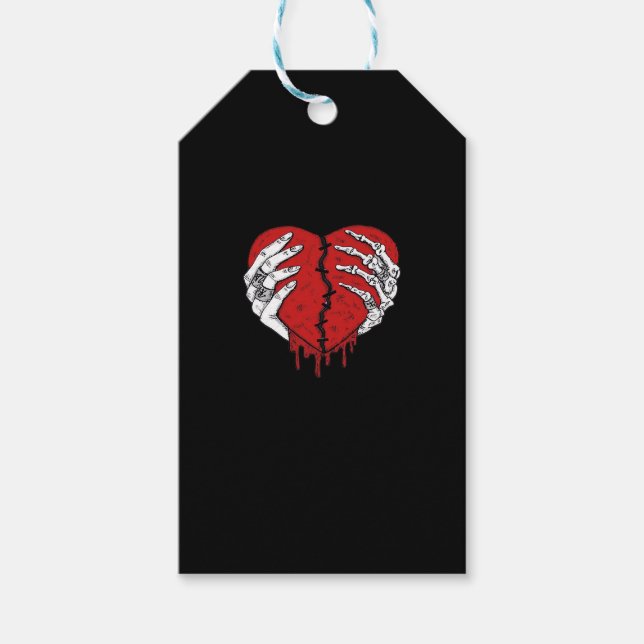 Skeleton Händer Hearts Classic Trending Presentetikett (Framsidan)