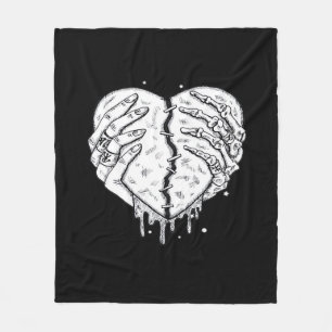 Skeleton Händer Hjärtat - Gothic Heart Classic Fleecefilt