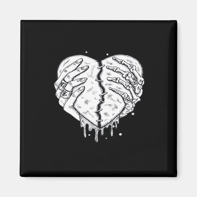 Skeleton Händer Hjärtat - Gothic Heart Classic Magnet (Framsidan)