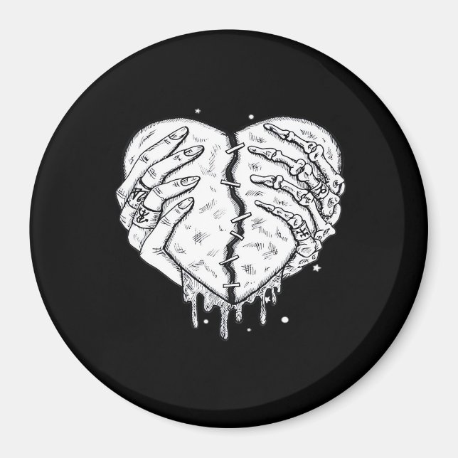 Skeleton Händer Hjärtat - Gothic Heart Classic Magnet (Framsidan)