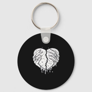 Skeleton Händer Hjärtat - Gothic Heart Classic Nyckelring